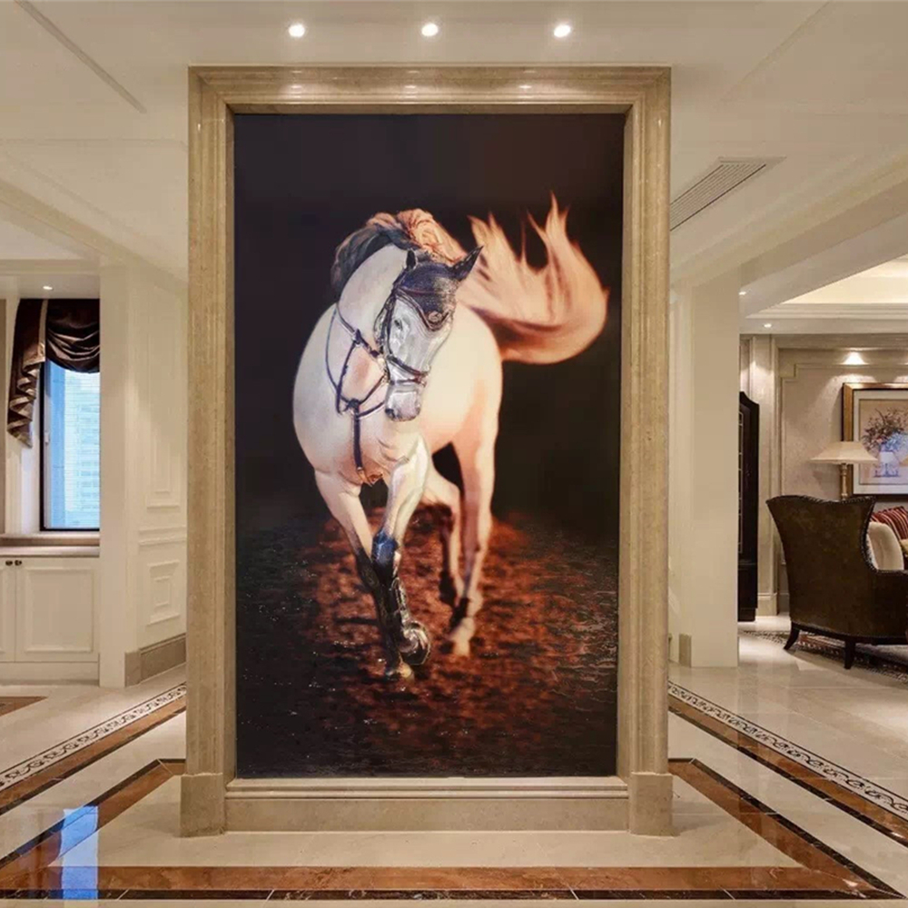Peinture en verre de mur d'art fait main de cheval réaliste acrylique pour le décor à la maison